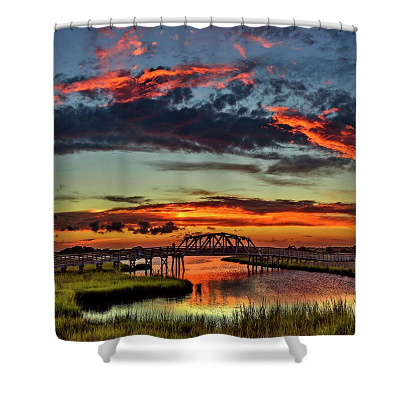 Topsail Island Shower Curtain featuring the photograph Stripes by DJA Images