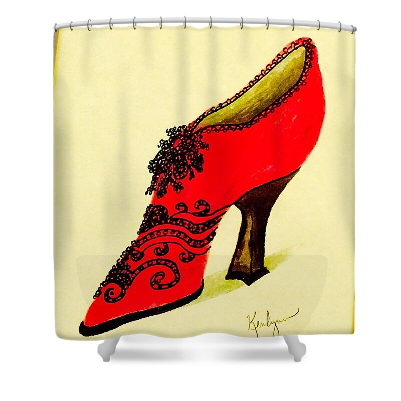 Strutting Shower Curtain featuring the painting Strutting Big Time by Kenlynn Schroeder