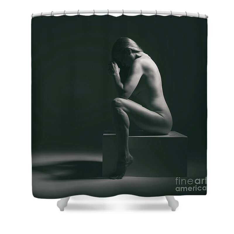 Woman Shower Curtain featuring the photograph Studio Nude Seated by Clayton Bastiani