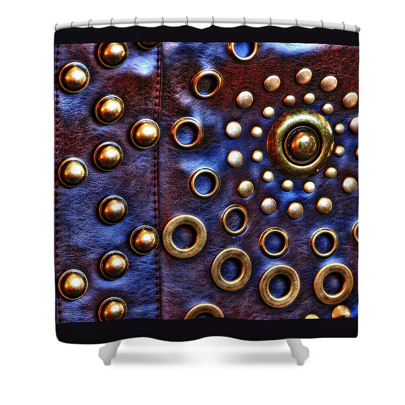 Hand-held Shower Curtain featuring the photograph Studs on Leather by Chris Anderson