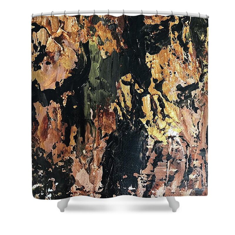 Abstract Shower Curtain featuring the painting Study 1 by Laura Jaffe