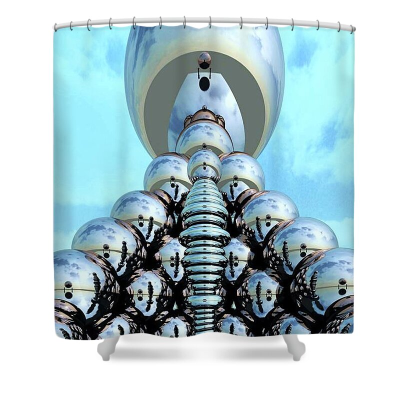 Chrome Shower Curtain featuring the digital art Study in Chrome 3 by Ronald Bissett