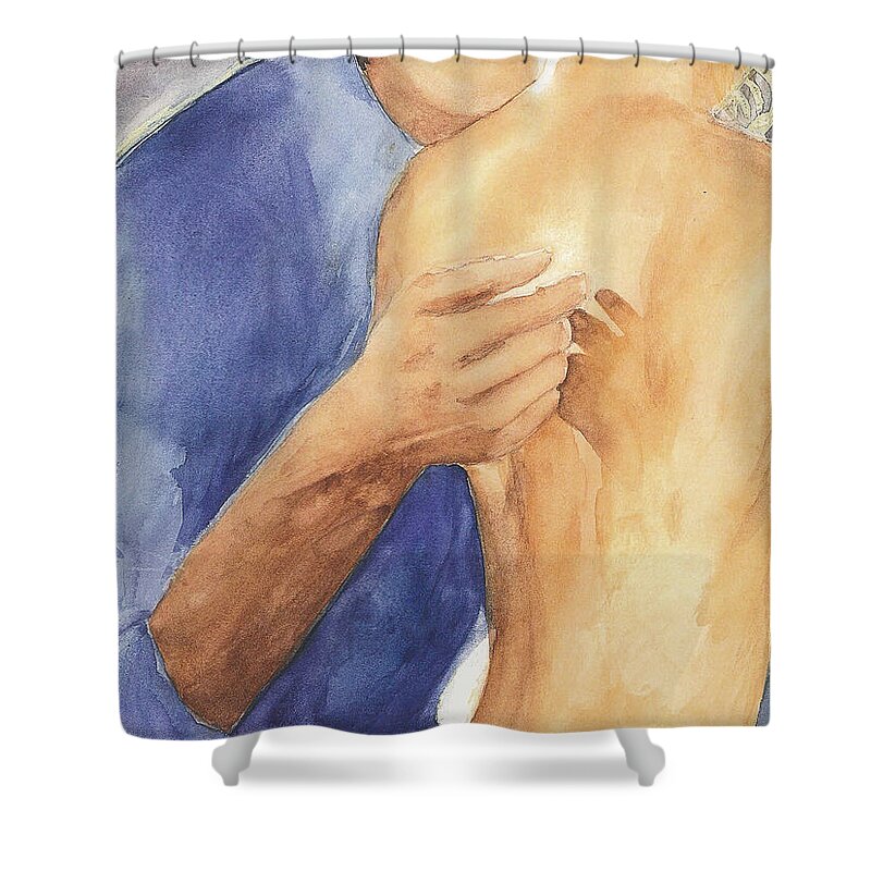 Lovers Shower Curtain featuring the painting Study of Lovers by Vicki Housel