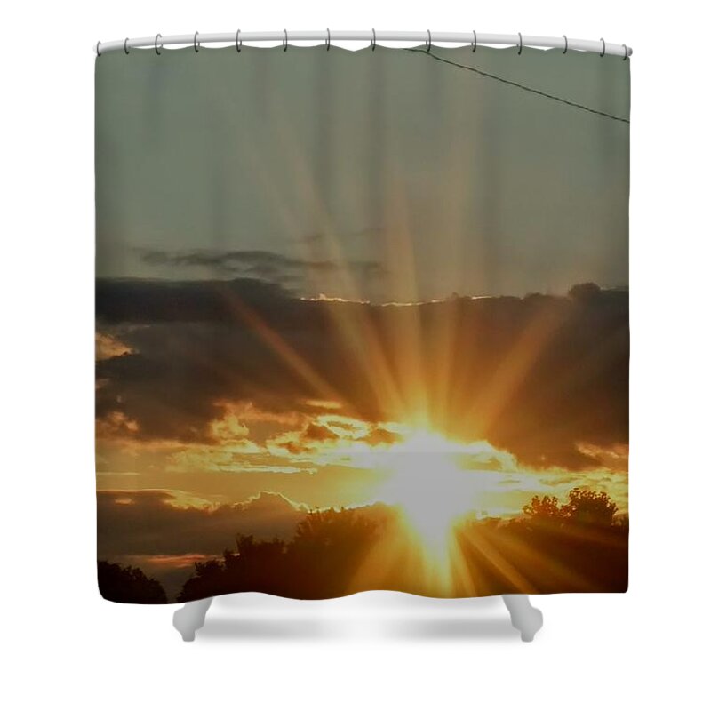 Shower Curtain featuring the photograph Suburban Sunset by Brad Nellis