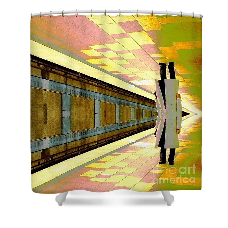 3000 Views Shower Curtain featuring the photograph Subway Man by Jenny Revitz Soper