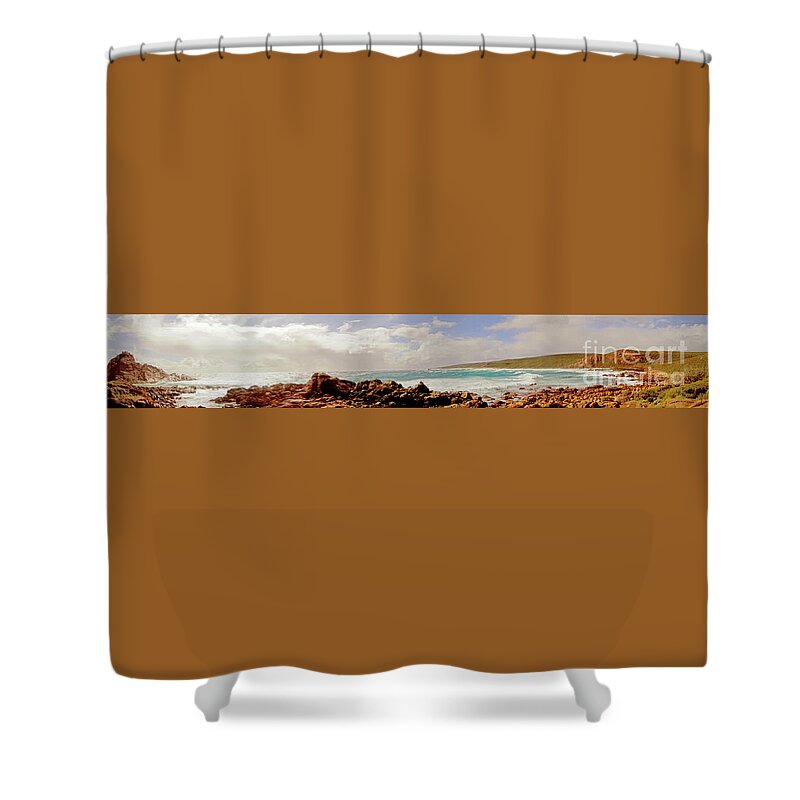 Panorama Shower Curtain featuring the photograph Sugarloaf Rock Panorama I by Cassandra Buckley