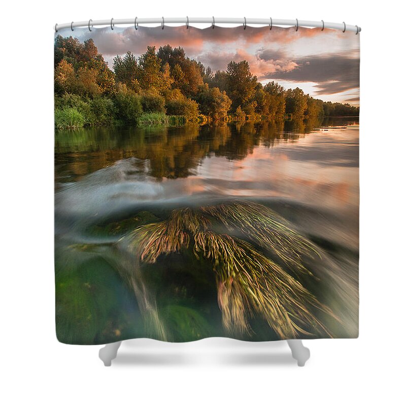 Landscape Shower Curtain featuring the photograph Summer afternoon by Davorin Mance
