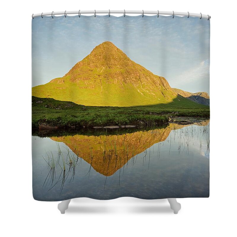 Buachaille Etive Beag Shower Curtain featuring the photograph Summer at Lochan na Fola by Stephen Taylor