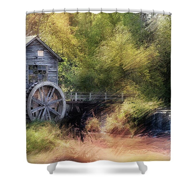 Hyde's Mill Shower Curtain featuring the photograph Summer at the Mill by Andrea Platt