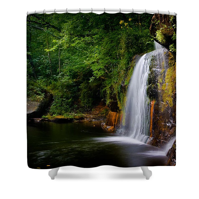 Minnesota Shower Curtain featuring the photograph Summer at Wolf Creek Falls by Rikk Flohr