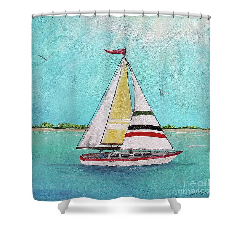 Summer Shower Curtain featuring the painting Summer Breeze-D by Jean Plout