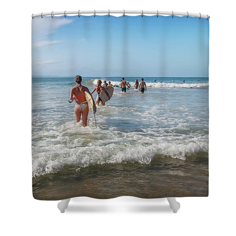 Australia Shower Curtain featuring the photograph Summer Days Byron Waves by Az Jackson