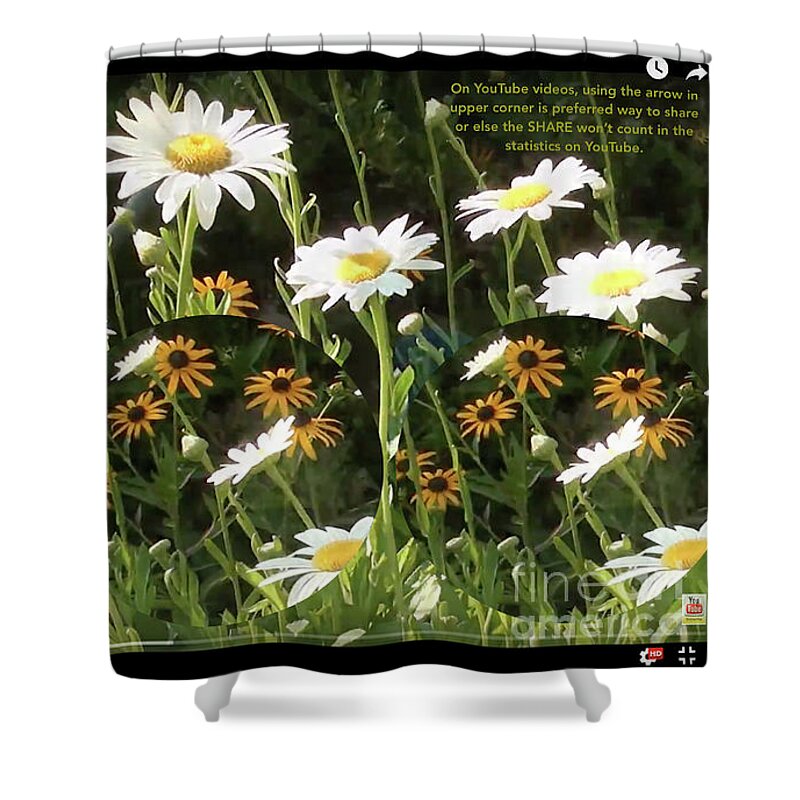 Flowers Shower Curtain featuring the digital art Summer Fun Flower Circles by Karen Francis