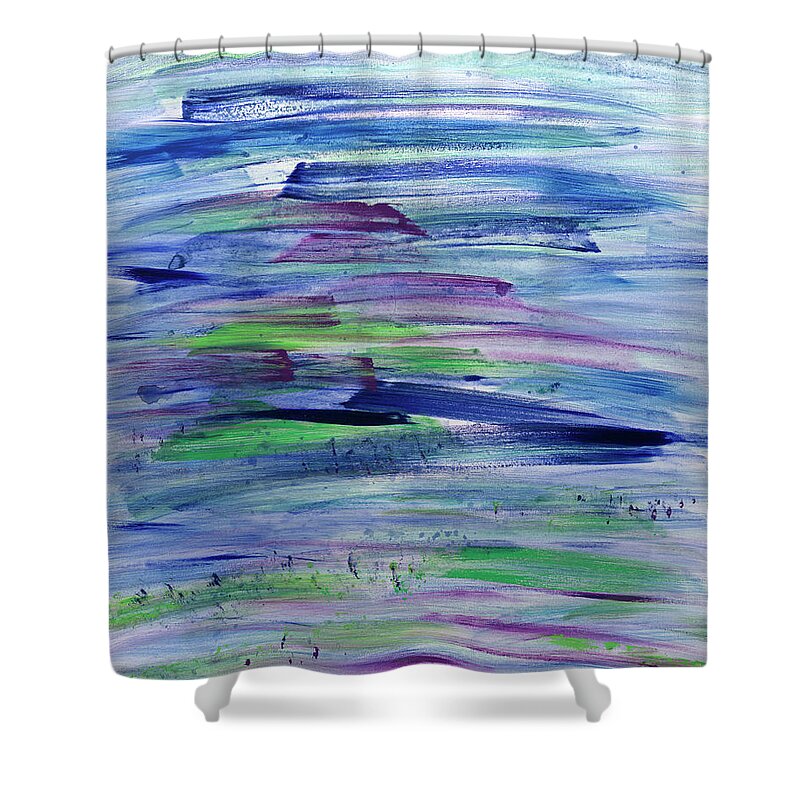 Abstract Shower Curtain featuring the painting Summer Inspiration 2 by Angela Bushman
