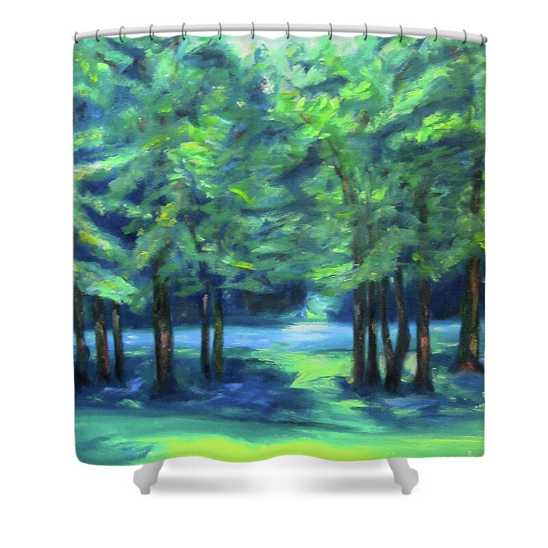 Art Shower Curtain featuring the painting Summer by Karen Francis