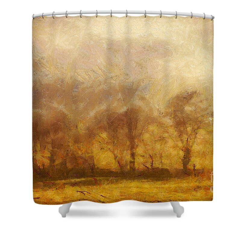 Painting Shower Curtain featuring the painting Summer landscape by Dimitar Hristov