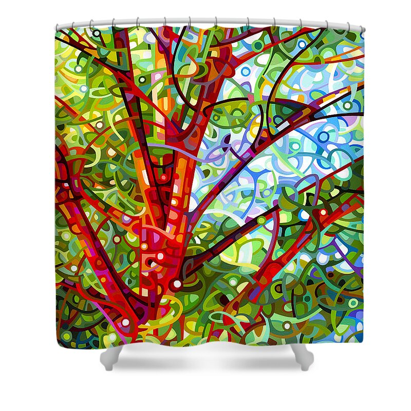 Contemporary Shower Curtain featuring the painting Summer Medley by Mandy Budan