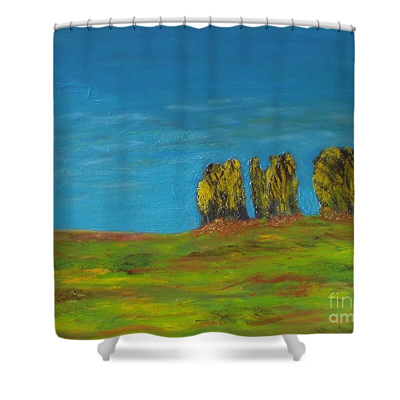 Expressionism Shower Curtain featuring the painting Summer mood by Pilbri Britta Neumaerker