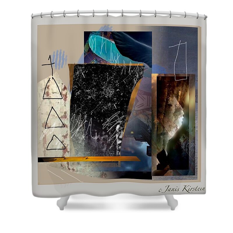 Mixed Media Shower Curtain featuring the mixed media Summer Night 2 by Janis Kirstein