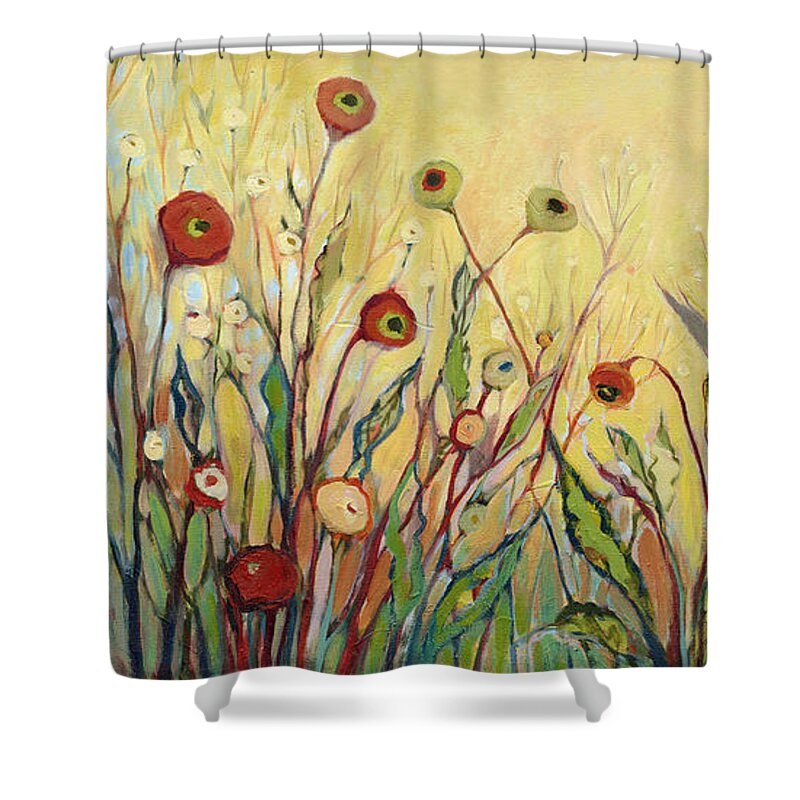Poppy Shower Curtain featuring the painting Summer Poppies by Jennifer Lommers