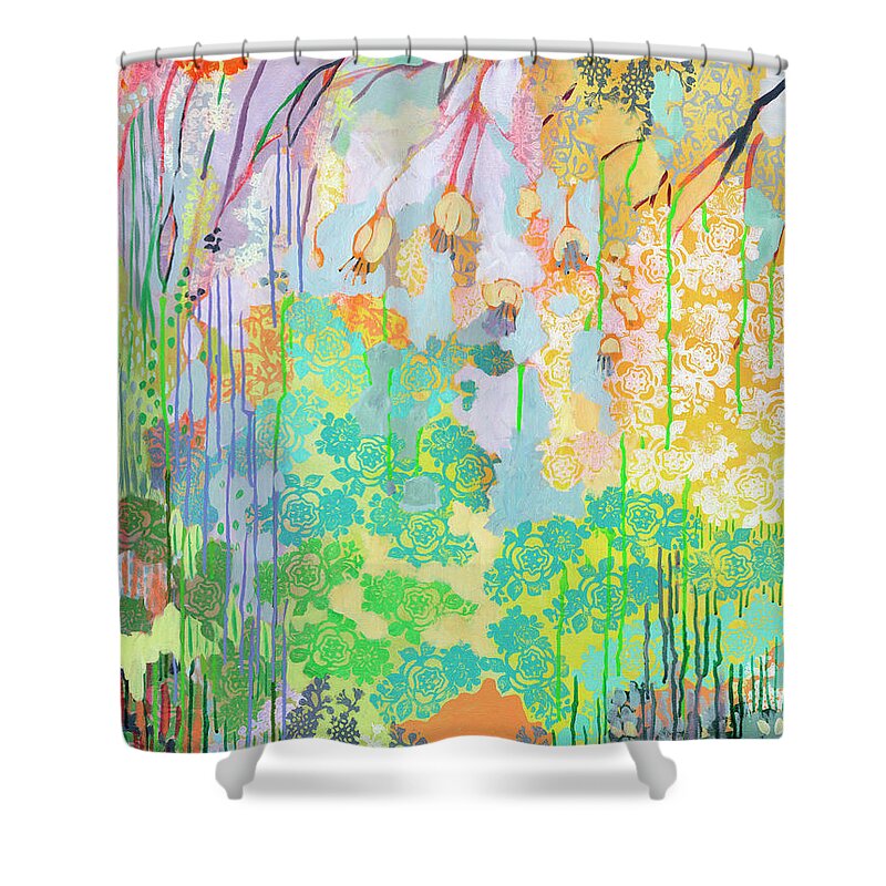 Tree Shower Curtain featuring the painting Summer Rain Part 2 by Jennifer Lommers