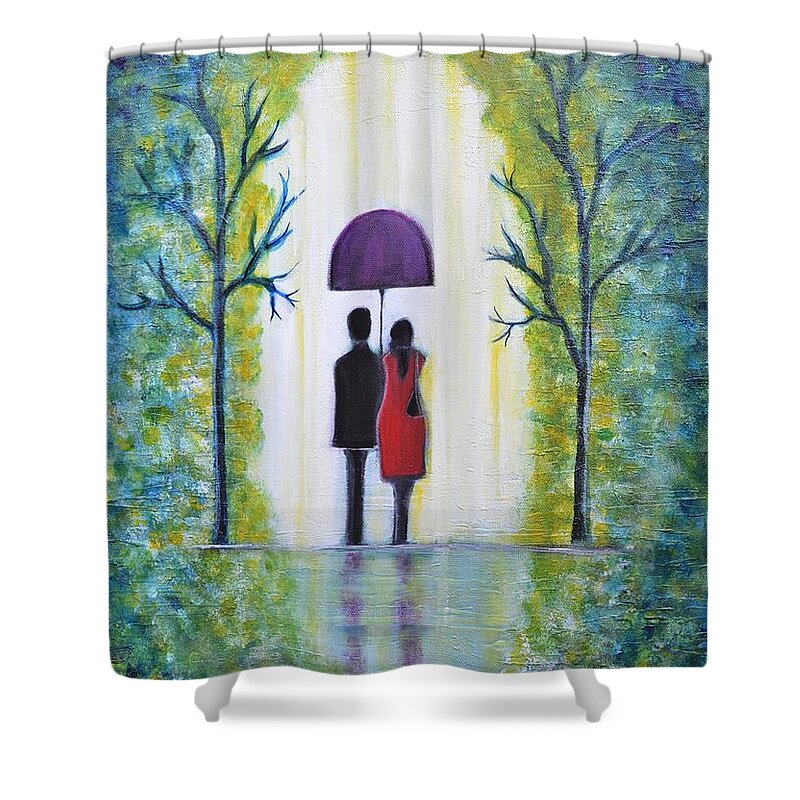 Love Shower Curtain featuring the painting Summer Romance by Manjiri Kanvinde