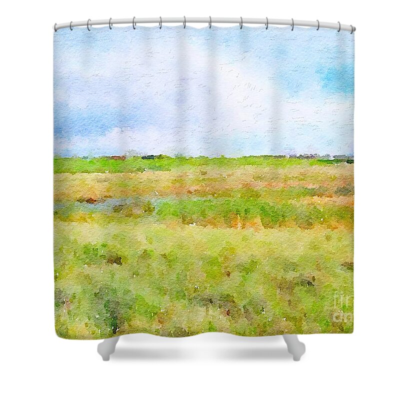South Shower Curtain featuring the painting Summer Southern Field by Joe Roache