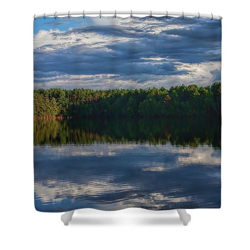 Buck Lake Shower Curtain featuring the photograph Summer Sundown On Buck Lake by Dale Kauzlaric