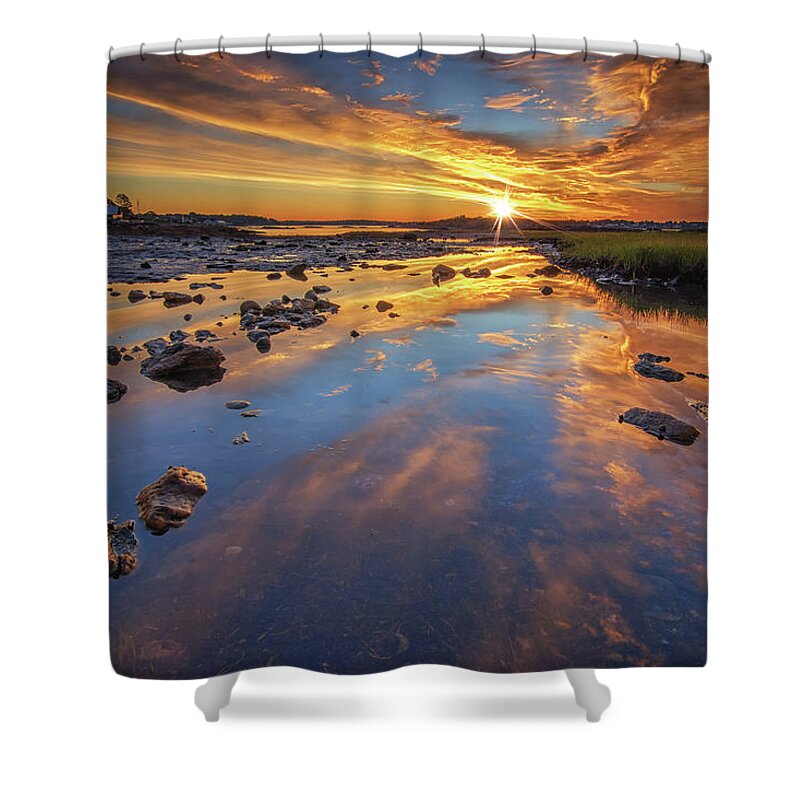 Harpswell Maine Shower Curtain featuring the photograph Summer Sunrise in Harpswell by Kristen Wilkinson