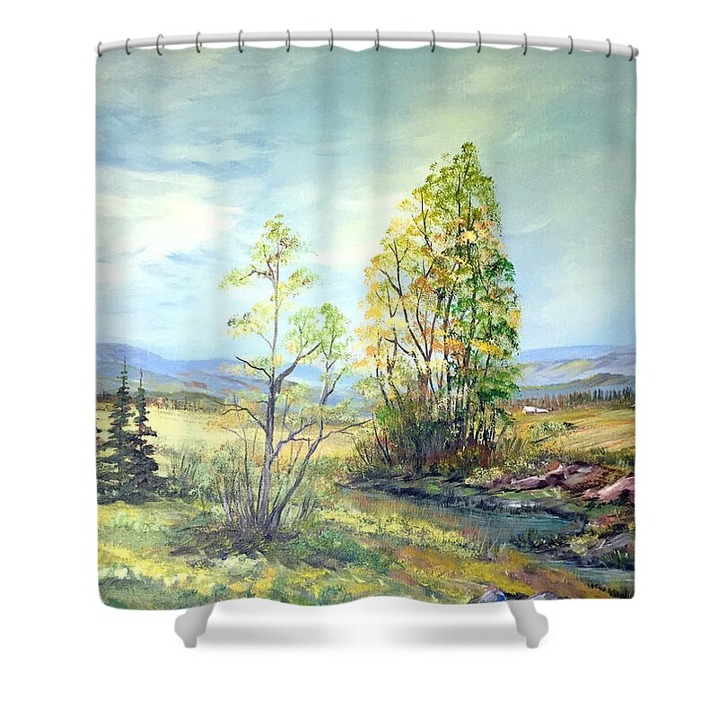 Summer Paint Shower Curtain featuring the painting Summer Time by Dorothy Maier