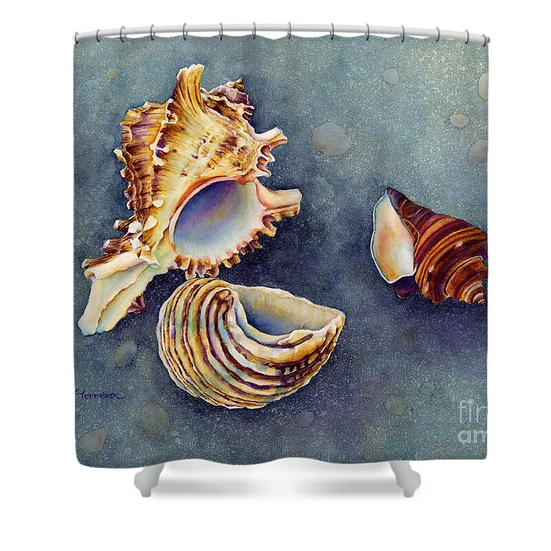 Seashell Shower Curtain featuring the painting Summer Whispers by Hailey E Herrera