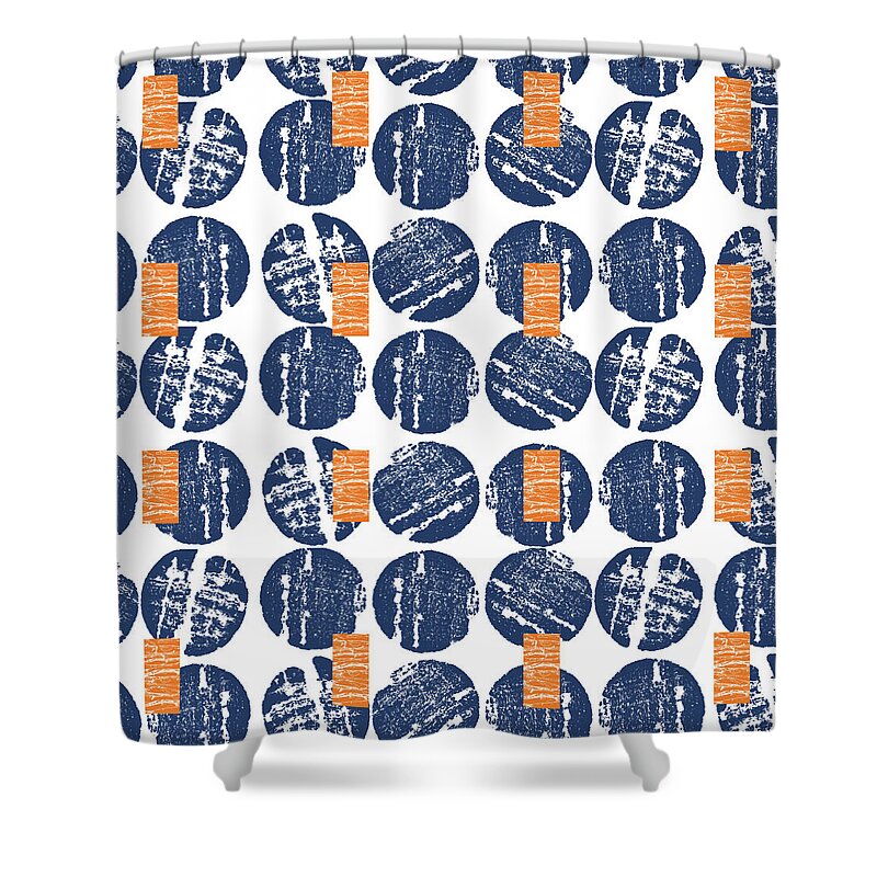 Pattern Shower Curtain featuring the mixed media Summer Wine Corks- Art by Linda Woods by Linda Woods
