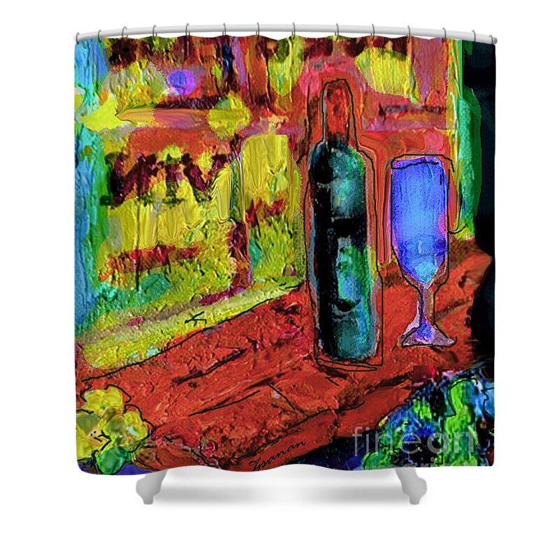 Original Art Shower Curtain featuring the painting Summer Wine by Zsanan Studio