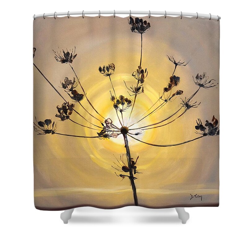 Plant Shower Curtain featuring the painting Summer's End by Donna Tuten