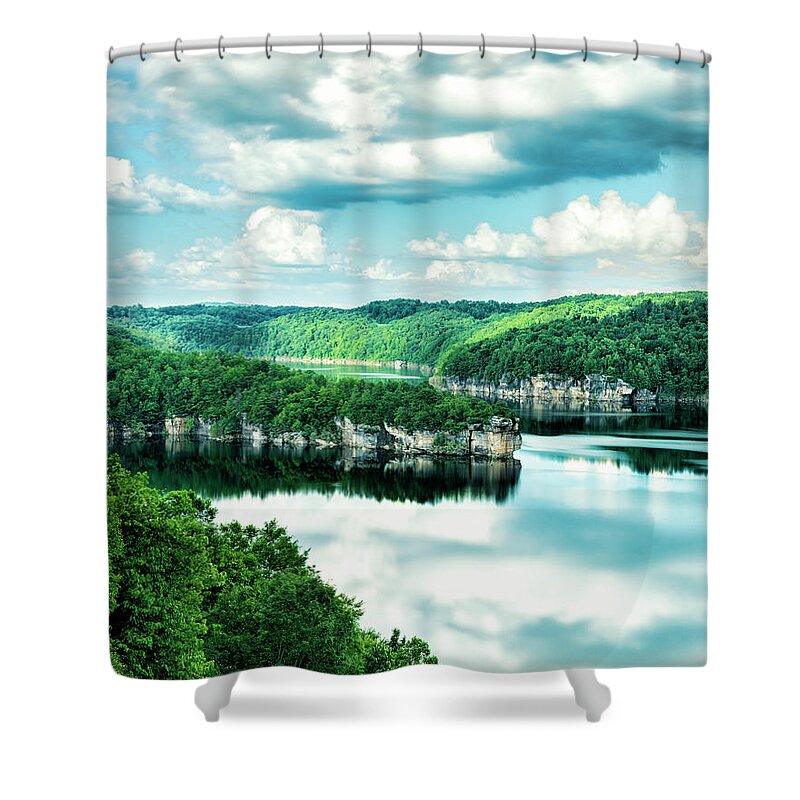Summersville Shower Curtain featuring the photograph Summertime At Long Point by Mark Allen