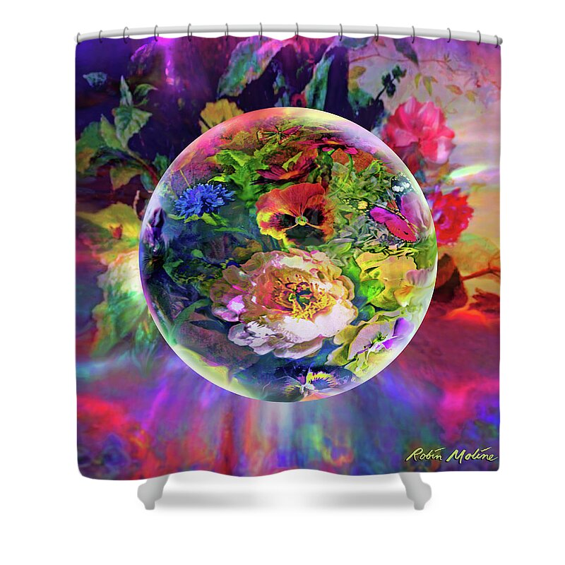 Flowers Shower Curtain featuring the painting Summertime Passing by Robin Moline