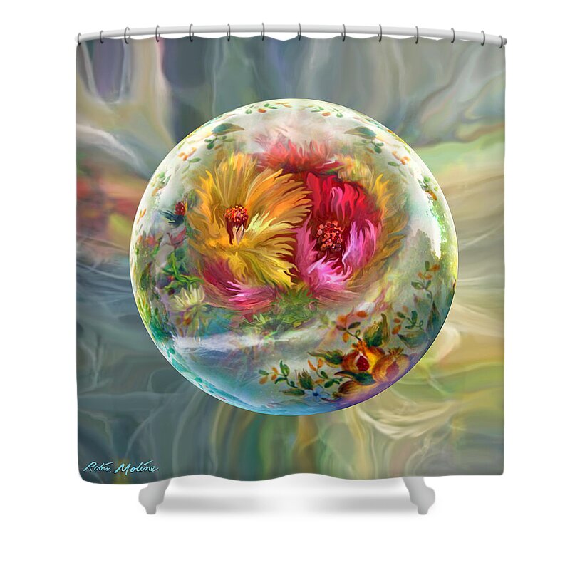  Summer Flowers Shower Curtain featuring the digital art Summer Daydream by Robin Moline