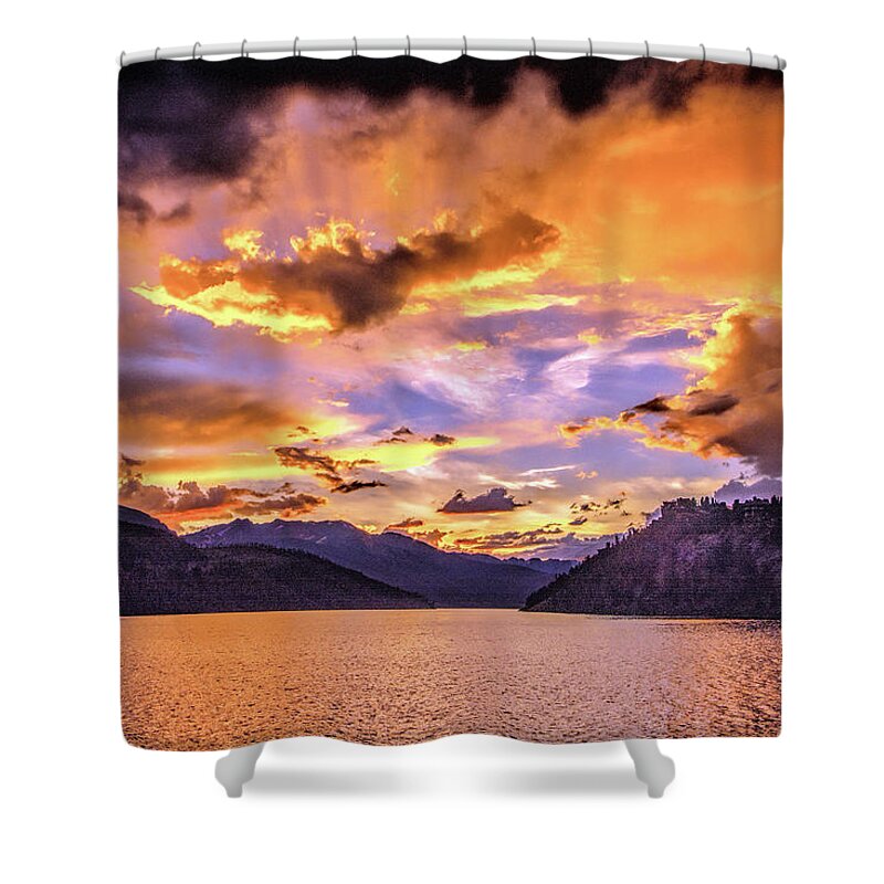 Summit Cove Shower Curtain featuring the photograph Summit Cove Sunset at Summerwood by Stephen Johnson