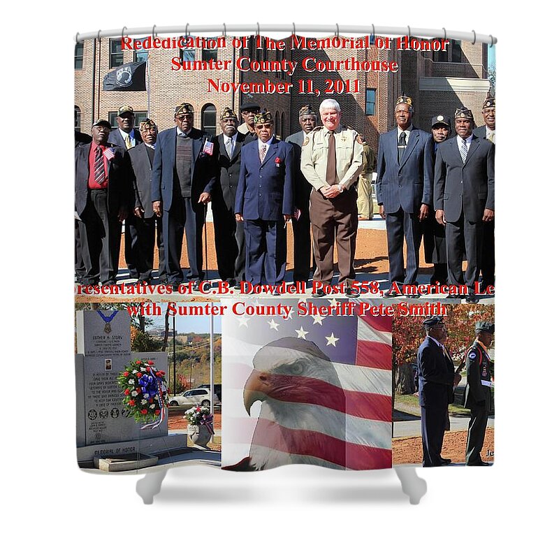 Memorial Of Honor Shower Curtain featuring the photograph Sumter County Memorial of Honor by Jerry Battle