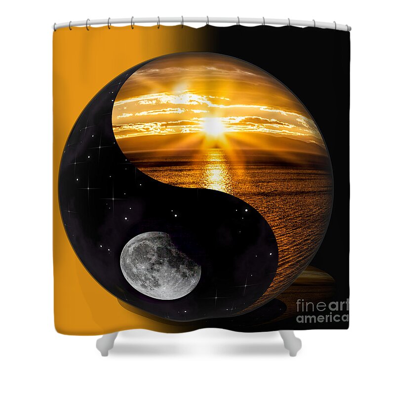 Sun Shower Curtain featuring the photograph Sun and Moon - Yin and Yang by Shirley Mangini