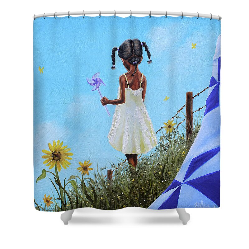 Sun Shower Curtain featuring the painting Sun Flower by Jerome White