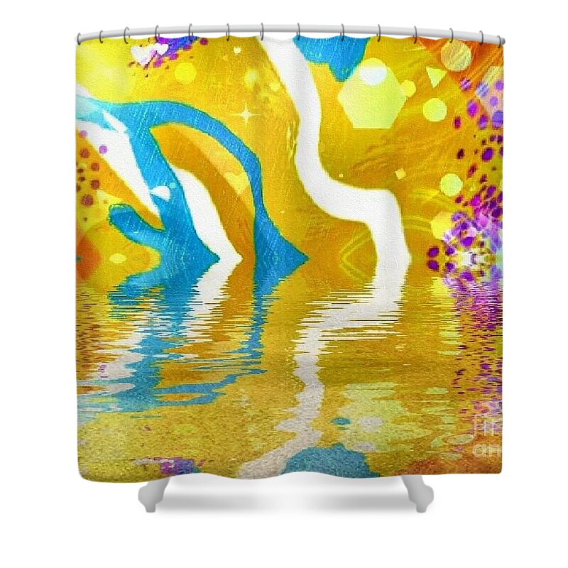 Digital Art Shower Curtain featuring the digital art Sun-Lit by Kathie Chicoine