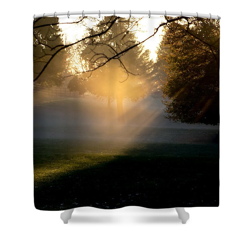 Morning Shower Curtain featuring the photograph Sun Rays 3 by Carlee Ojeda