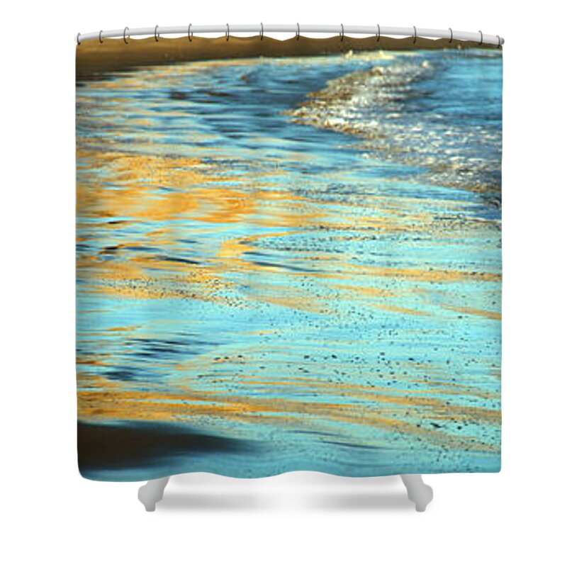 Drakes Bay Shower Curtain featuring the photograph Sun Splashed waves at Point Reyes National Seashore California by Wernher Krutein