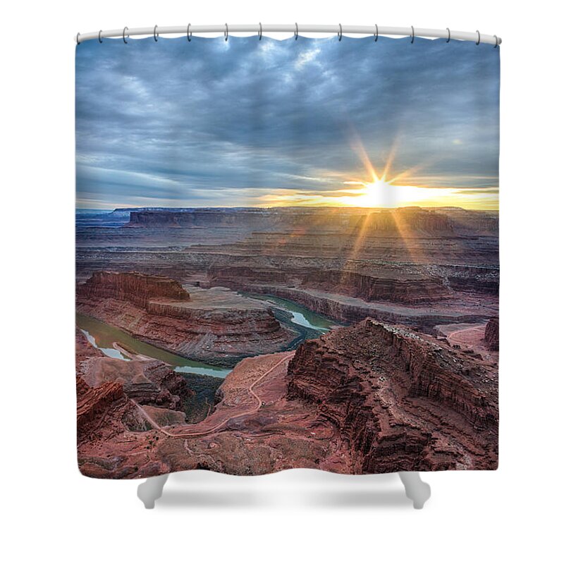 Utah Shower Curtain featuring the photograph Sunburst At Dead Horse Point by Denise Bush