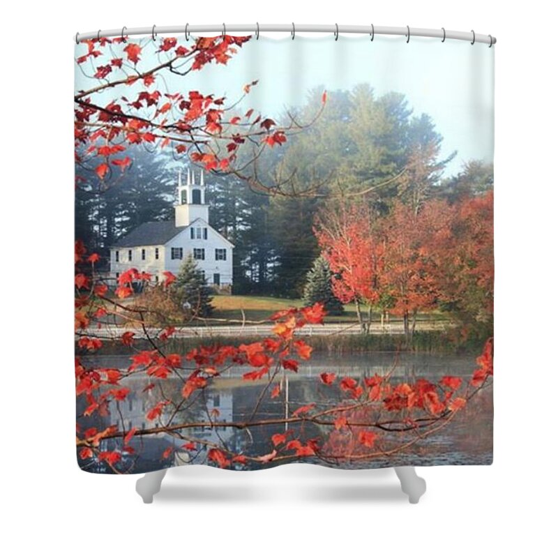New England Shower Curtain featuring the photograph Sunday Morning by Carolyn Mickulas