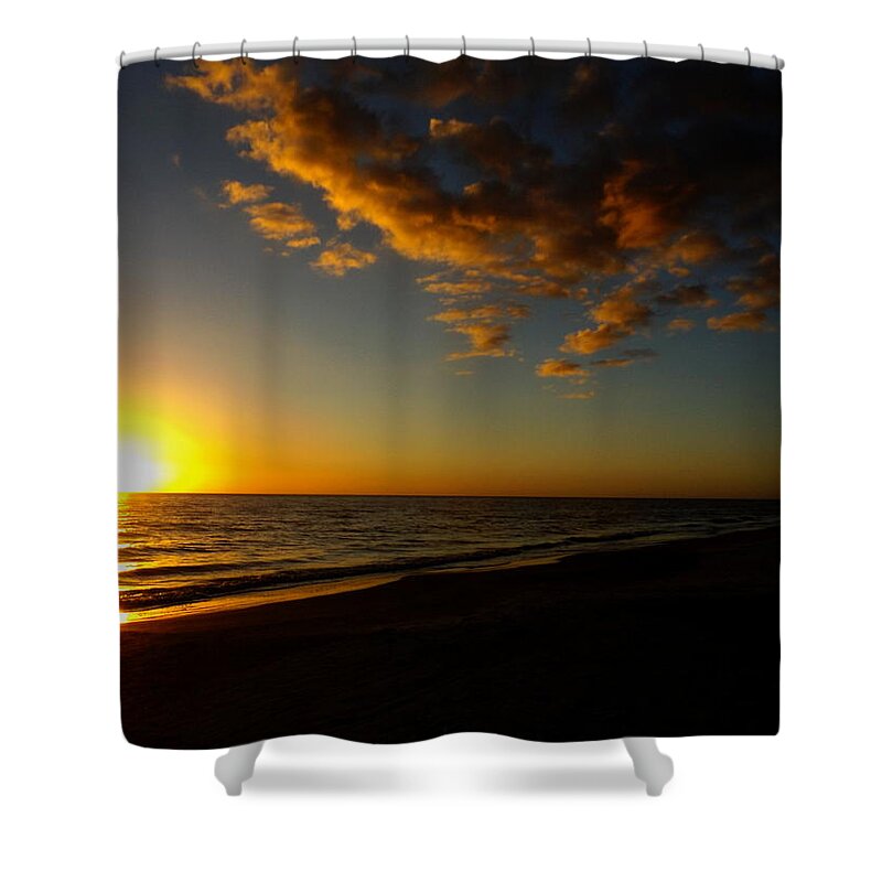 Bird Shower Curtain featuring the photograph Sunday Sunset Redington Beach by Julie Pappas