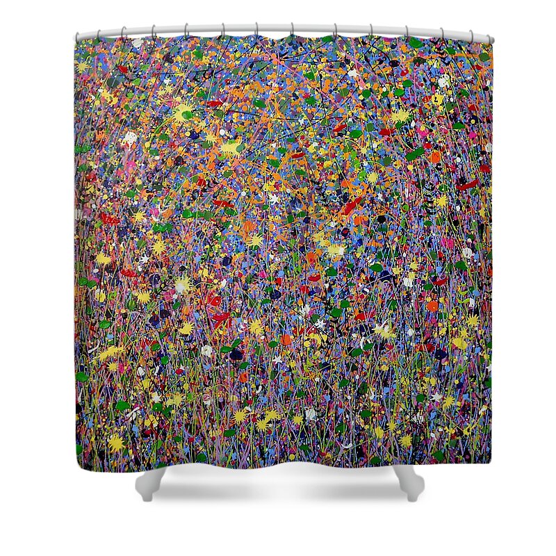 Sun Shower Curtain featuring the painting Sundazed by Angie Wright
