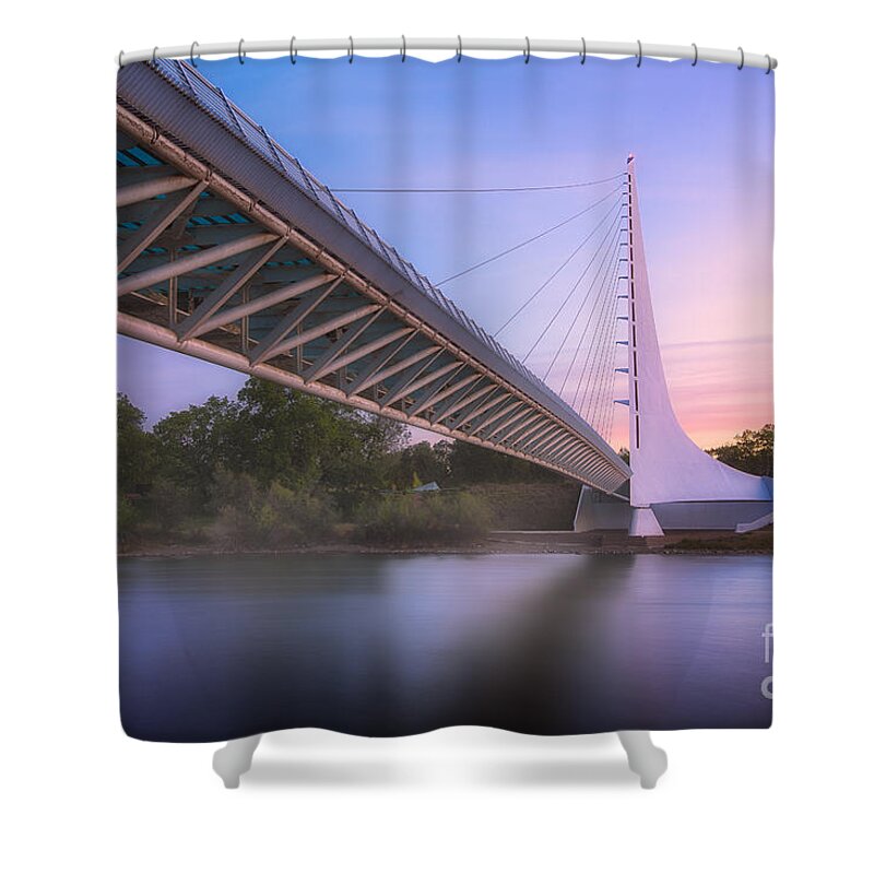 Sundial Bridge Shower Curtain featuring the photograph Sundial Bridge 6 by Anthony Michael Bonafede