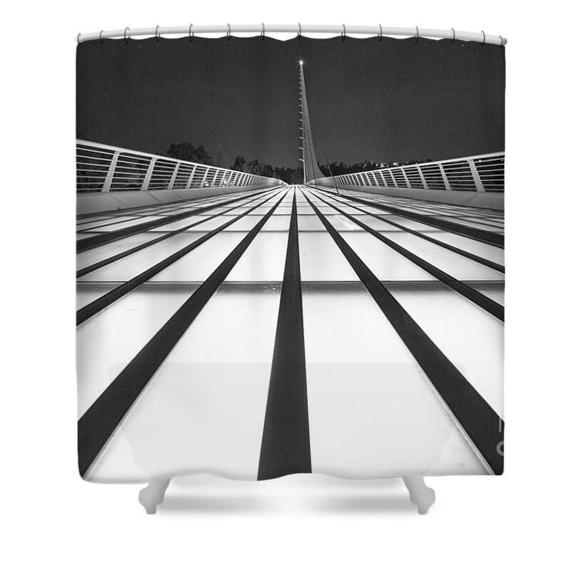 Sundial Bridge Shower Curtain featuring the photograph Sundial Bridge 9 by Anthony Michael Bonafede
